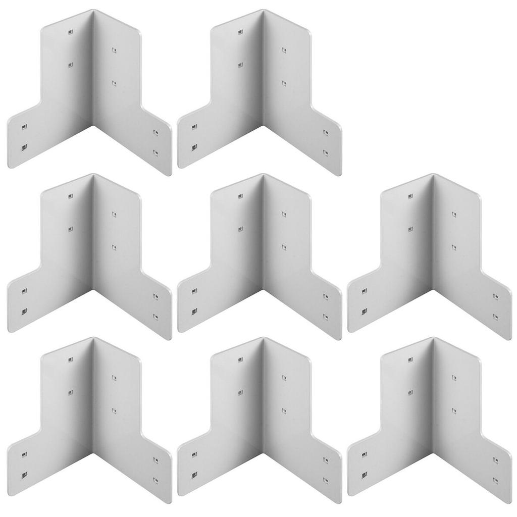 Workbench Corner Brackets 8 PCs Shop Table Bracket Kit 48 LBS Shop Table Corner Brackets 4 mm Right Angle White Color Galvanized Steel Elevated