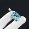 Blue Topaz Handcrafted 925 Sterling SIlver Pendant Small Pendant Blue Toapz Gemstone Silver Pendant For Gifts