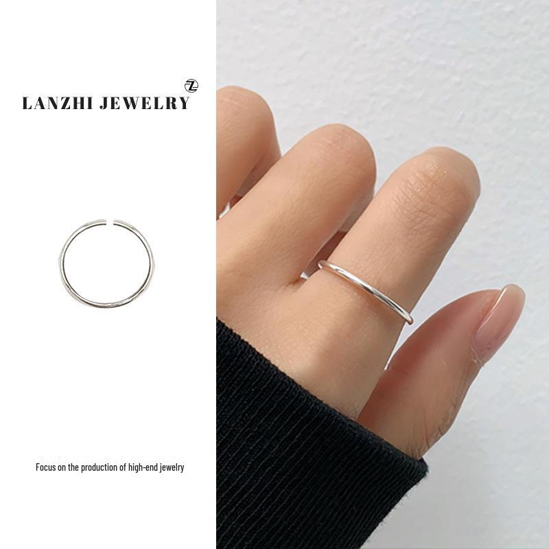 Тайское серебро Женское наборное кольцо - Серебро 925 пробы, Нишевый дизайн, Простые и универсальные украшения