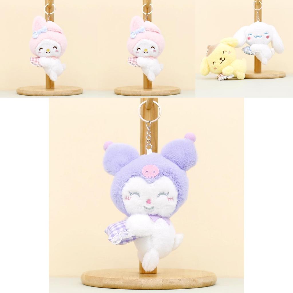 Delightful Sanrio Plush Toy Keychain With My Melody And Adorable Kuromi