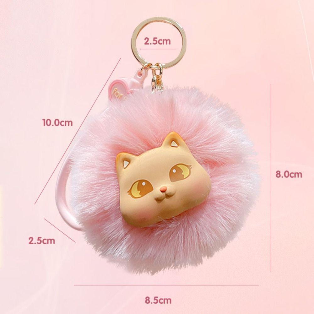 PVC Cat Plush Keychain Backpack Charms Kitten Car Keyring Cute Cat Plush Pendant Decoration