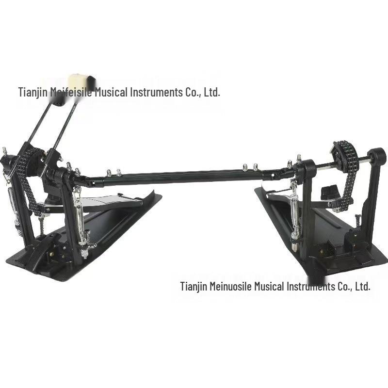 Double Bass Drum Pedal Stand with Practice Pad and Beater for Jazz and Electronic Drums