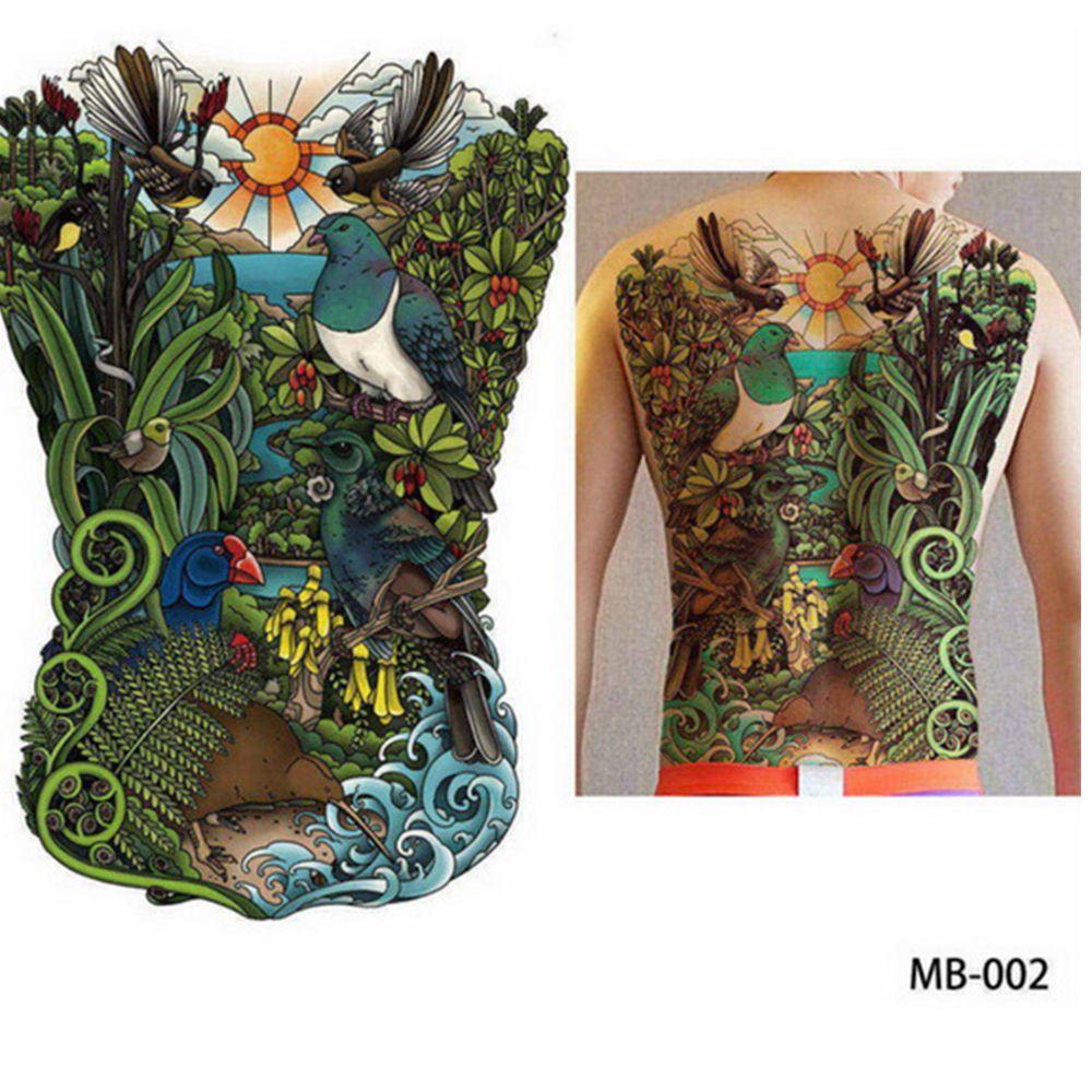 Wolf Large Tiger Dragon Full Back Tattoo Stickers Tattoo Sticker Waterproof Decal TemporaryTattoo