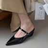 Мода Мода Острый Носок Женские Каблуки Тапочки Обувь Женские Шлепанцы Новинка Лето Весна Женские Каблуки Тапочки Мюли Сандалии Обувь