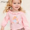 Т-shirts Malwee для девочек, трансграничная доставка, новые осенне-зимние модели, европейский и американский стиль, модные повседневные топы для маленьких девочек