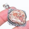 Leopard Skin Jasper Gemstone 925 Sterling Silver Jewelry Pendant 2.01" K5q44
