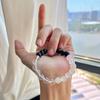 Vintage Maillard Style Natural White Crystal Black Agate White Chalcedony Bracelet