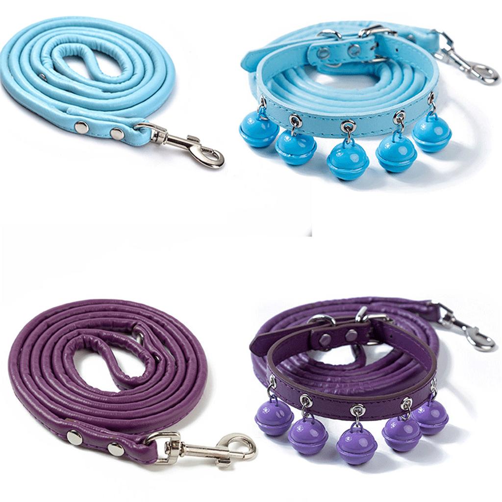 Поводок для собак длиной 120 см с кожаным ошейником, прочный поводок для прогулок с тросом для мелких домашних собак, практичный, с защитой от побега
