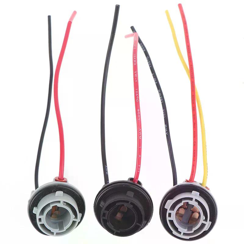 2pcs 1156 1157 Bulb Socket BAY15D Lamp Holder P21/5W Adapter Base Connector For Brake Light Plastic Car Accessories