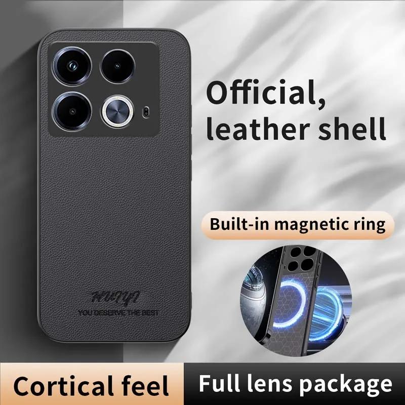 Кожаный магнитный чехол для Infinix Note 40 HOT 40 PRO 40i Spark 20 20C 20 Pro GT 20 Pro Защитная крышка с поддержкой беспроводной зарядки