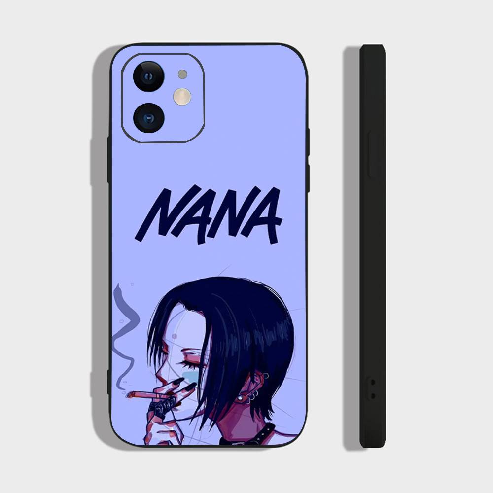 Чехол для телефона NANA Аниме Черно-белый Цвет Для iPhone 17 Air 16 15 14 13 Pro Max 11 12 Черный Силиконовый Чехол