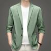 Формальный летний костюм, пальто, деловое пальто, лацканы, длинные рукава, двойные пуговицы, прямые карманы, однотонный кардиган против морщин, свободная мужская рабочая куртка