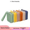 Квадратный силиконовый многофункциональный органайзер для макияжа и кошелек для монет - Портативная сумка для хранения в стиле легкой роскоши