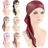 Hat Hair Loss Headwear Headwrap Turban Muslim Hijab Beanie Cap Cancer Chemo Cap Pre-Tied Bonnet