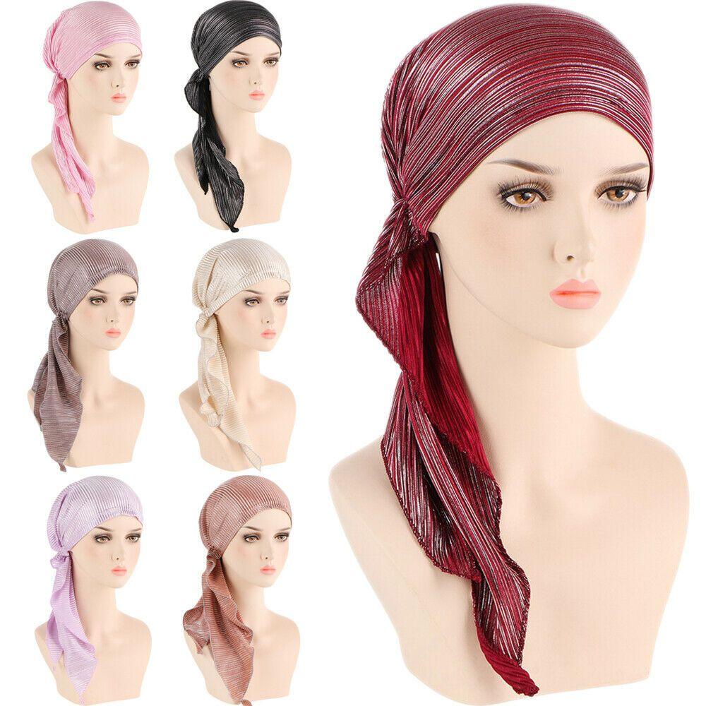 Head Cover Women Headwrap Headscarf Turban Muslim Hijab Cancer Chemo Cap Pre-Tied Bonnet Beanie Cap