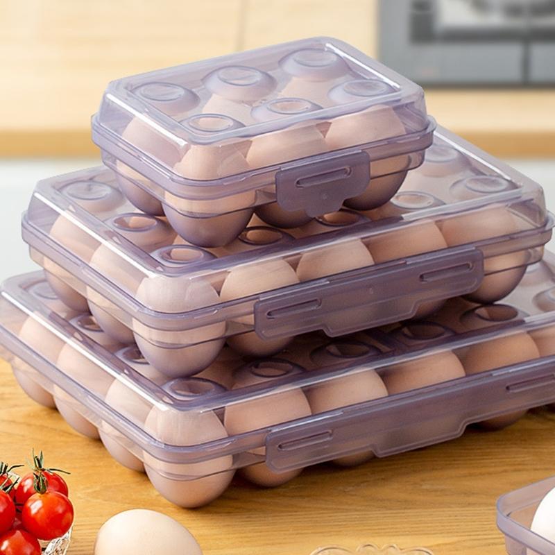 Прозрачный держатель для яиц для кухонного хранения Прозрачные пластиковые контейнеры-органайзеры с дизайном для легкой очистки Кухонная подставка для яиц