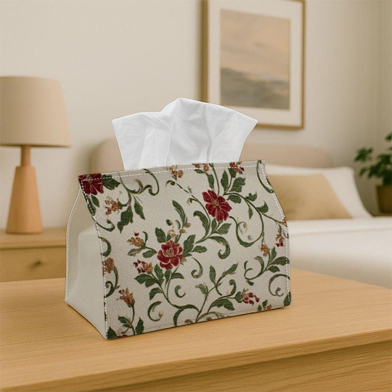 1pc Tissue Box Holder with a Vintage Floral Tapestry Design - A Versatile Napkin Dispenser Suitable for Home Gatherings, Car Decoration - A Stylish Ti