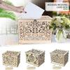 Wooden Elegant Wedding Cards Box Hollow Out Wedding Money Box with Lock for Romantic Wedding