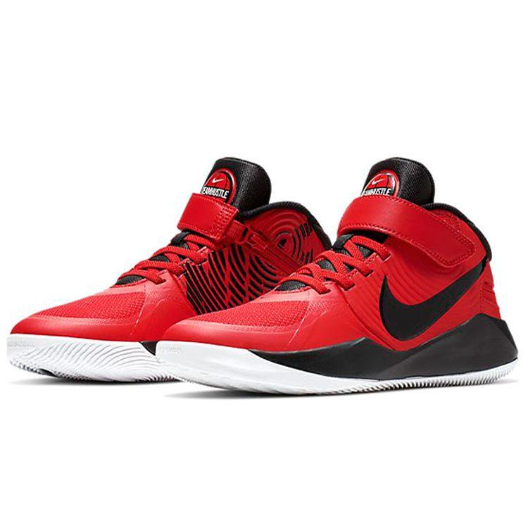 Nike Баскетбольные кроссовки Team Hustle D 9 FlyEase Нескользящая подошва Амортизация Устойчивость к истиранию Дышащие Средняя высота Красный Черный BV2952-600