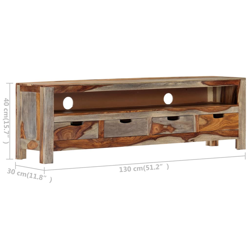 TV Stand 130 x 30 x 40 cm Solid Acacia Wood