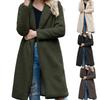 Women's Winter Fashion Casual Solid Color Long-Sleeved Medium-Length Warm Lambswool Lapel Jacket Coat