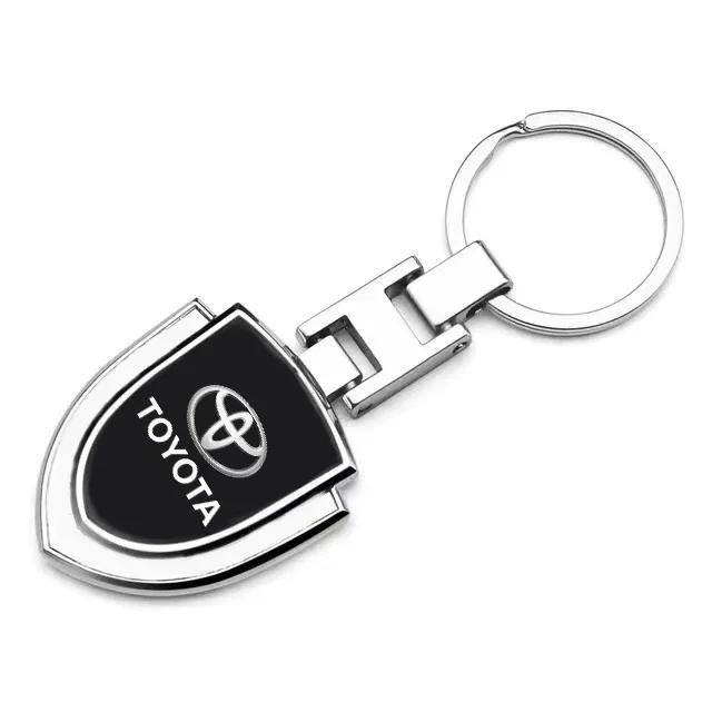 Car Accessories 3D Metal Key Rings Car Logo Emblems Keychain For Toyota C-hr Prado Rav4 Yaris Hilux Prius Avensis Corolla Camry