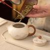 Керамический чайник Ру-ware Xishi в стиле чернильной живописи, бежевый - Маленький заварочный чайник в стиле Кунг-фу для чая