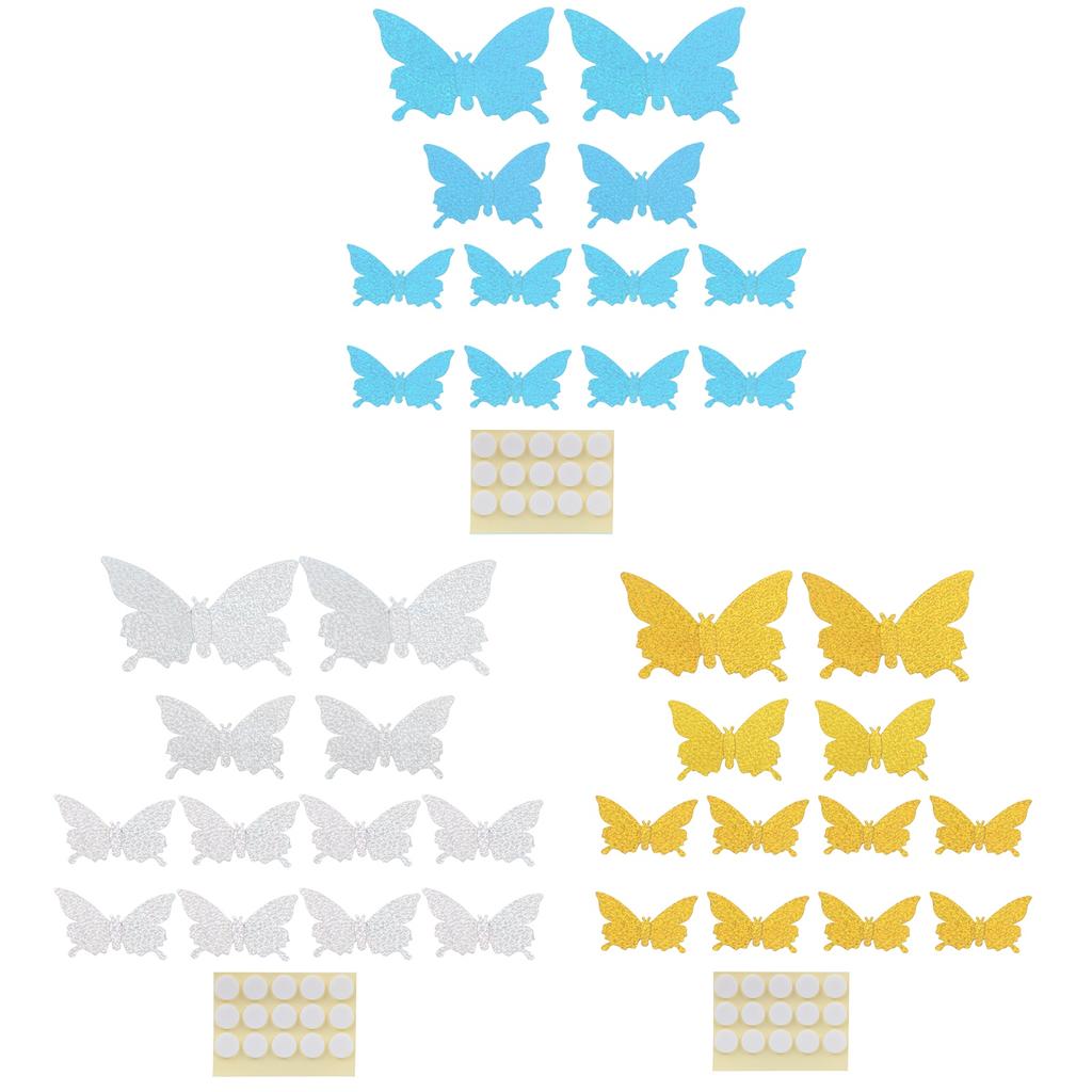 12Pcs/Set 3‑Dimensional Sticker Simulation Flash Wallpaper Living Room Wedding Wall Art for Home