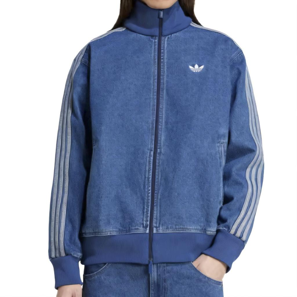 Adidas Adicolor Denim Firebird Track Top Medium Blue Denim Men Streetwear JC6233