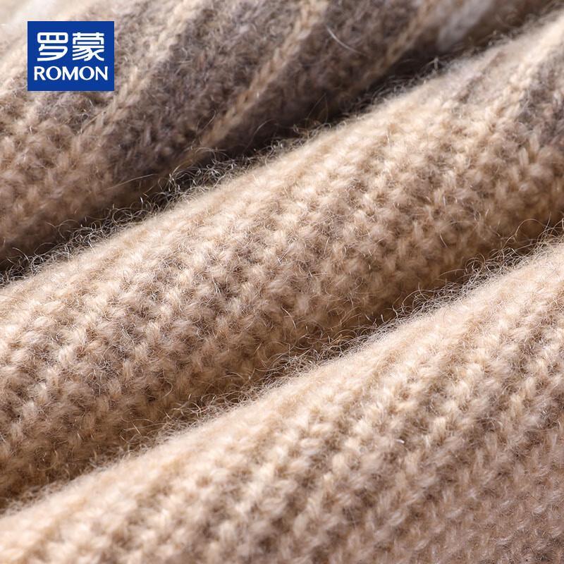 ROMON Men's 100% Cashmere Round Neck Thickened Sweater