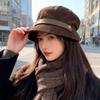 Autumn and Winter Corduroy Fisherman Hat Women's New One Hat Multi Wear Top Hat Casual Versatile Warm Beret Trend