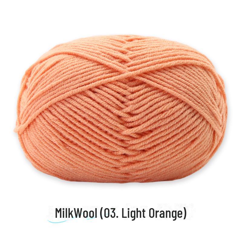 4-Strand Combed Milk Cotton Yarn Ball for DIY Crochet: Doll Making & Baby Sweater/Scarf Kit