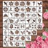Original Design, 50 Pieces/set, Flower Painting Template, Bird Painting Template, Leaf Painting Template, Flower Theme, DIY Tool