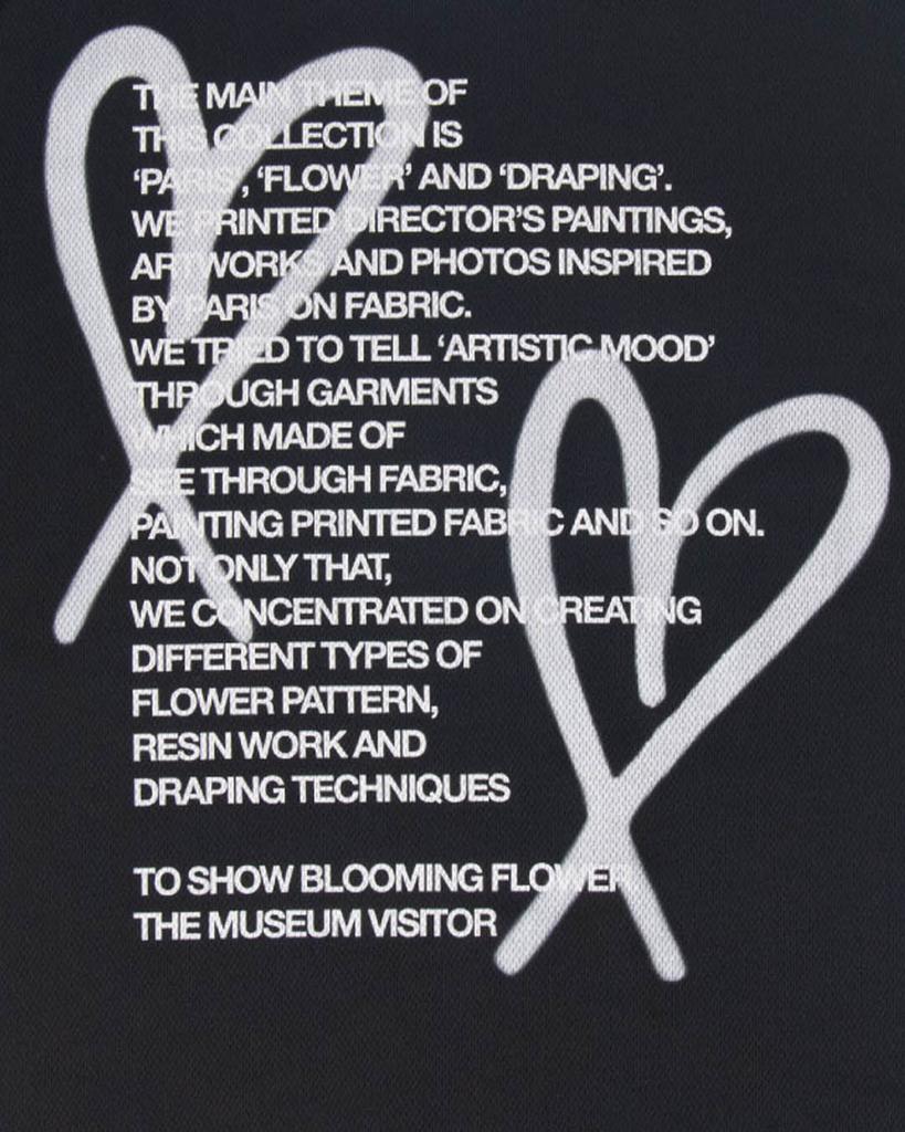 THEMUSEUMVISITOR Heart Printed Art Jersey T-Shirts (Black)