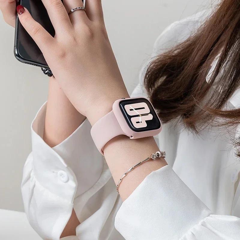 Закаленное стекло для Apple Watch Se Case 9 8 7 6 5 4 38 40 мм Аксессуары Защитная пленка для экрана iWatch Series 44 мм 45 мм 41 мм 42 мм