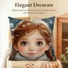 Cute Girl Winter Christmas Cushion Cover Natural Linen Organic Fabric DoubleSided Printing Sofa Home Decor Gift Pillow Case