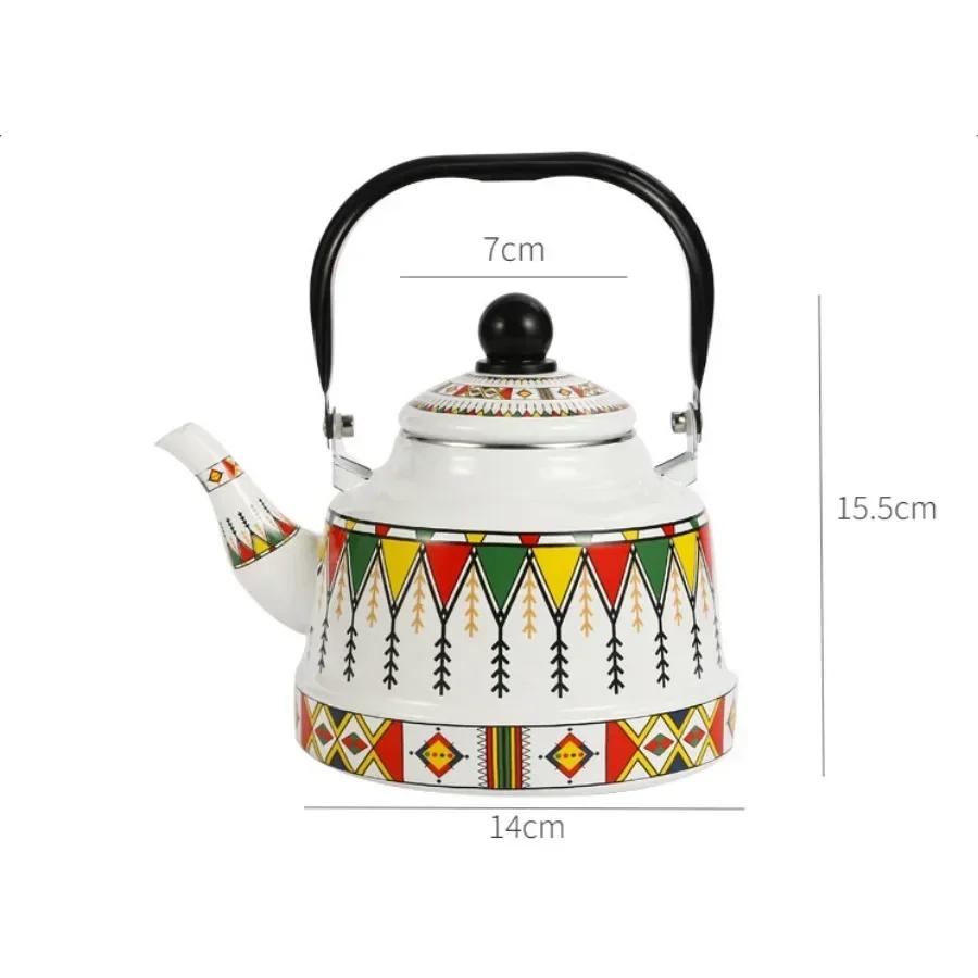 1,1 л Эмалированный чайник в китайском стиле Чайник для заваривания чая Эмалированный чайник Кофейный бытовой эмалированный чайник Чайник для кипячения воды