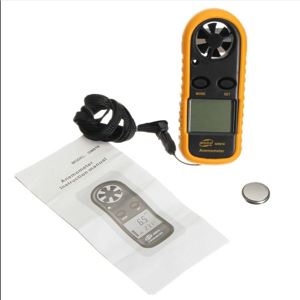 Mini Design Wind Speed Meter LCD Backlight Display Temperature Tester Outdoor Use