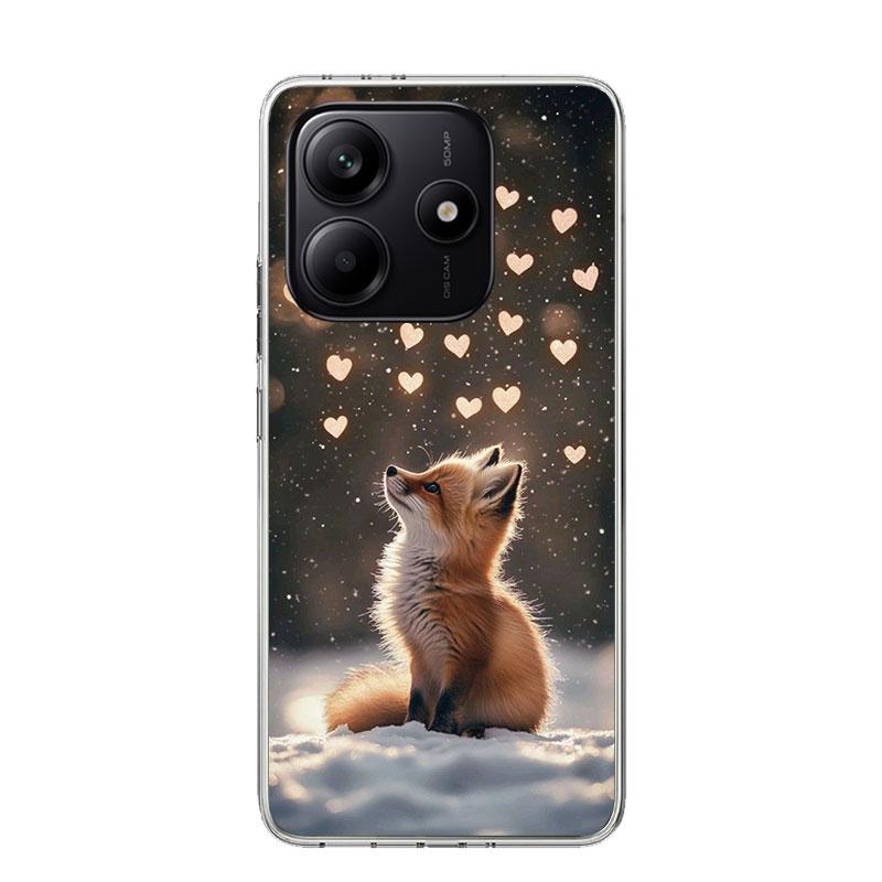 Чехол для телефона с рисунком животного-лисы для Xiaomi Redmi Note 15 14 13 12S 12 Pro Plus 11S 11E 11 11T 10S 10 Арт Мягкий чехол с узором Redmi Note 14