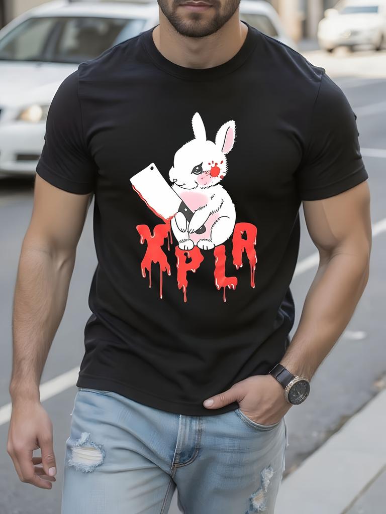 XPLR Сэм и Колби Футболка с графическим принтом Кролик для мужчин и женщин...