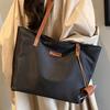 Korean Version of Trendy Casual Tote Bag Women's 2025 New Work Leisure Commuting Oxford Cloth Large Capacity Shoulder Bag