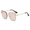 Retro Cat Eye Sunglasses Women Brand Designer Fashion Rimless Gradient Sun Glasses Shades Cutting Lens Ladies Frameless Eyeglass
