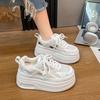Thick-soled Color Matching Little White Shoes Women's Spring and Summer New Hollow Breathable Casual Sports Dad Shoes