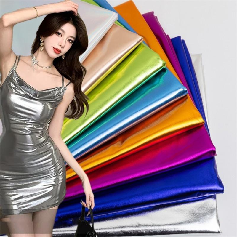 Металлизированная золотая фольга Текстиль Эластичная спандекс ткань Для танцевальных костюмов и одежды для йоги