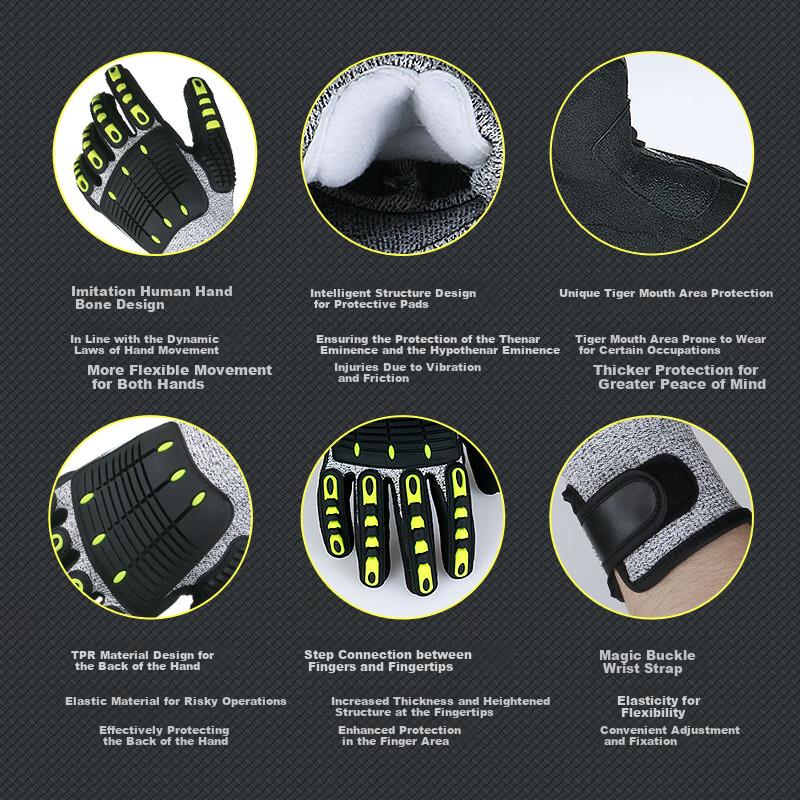 Touchscreen Level 5 Cut-Resistant Gloves, Protective Work Gloves, 1 Pair
