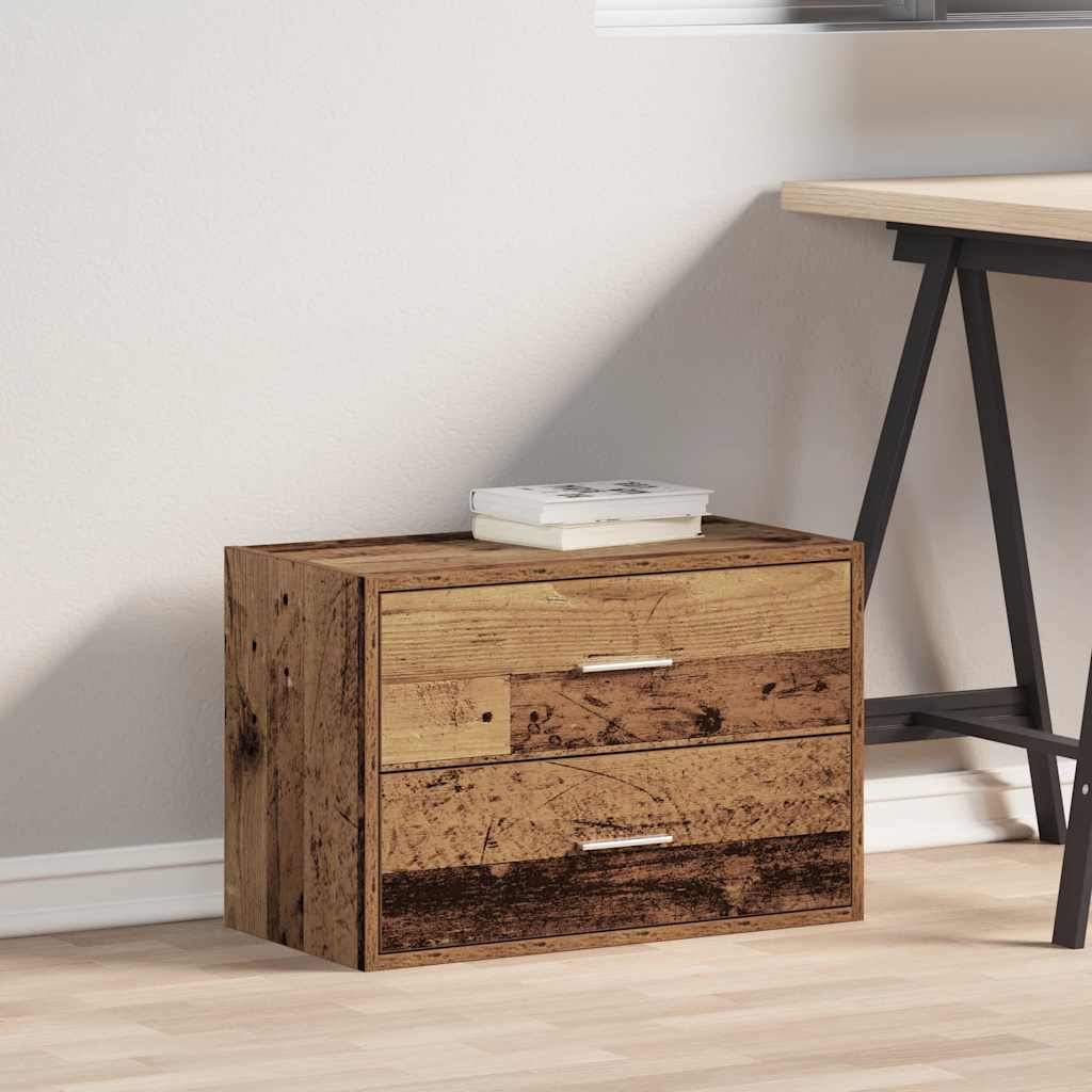 Vidaxl Szafka Z 2 Szufladami, Stare Drewno, 60X31X40 Cm