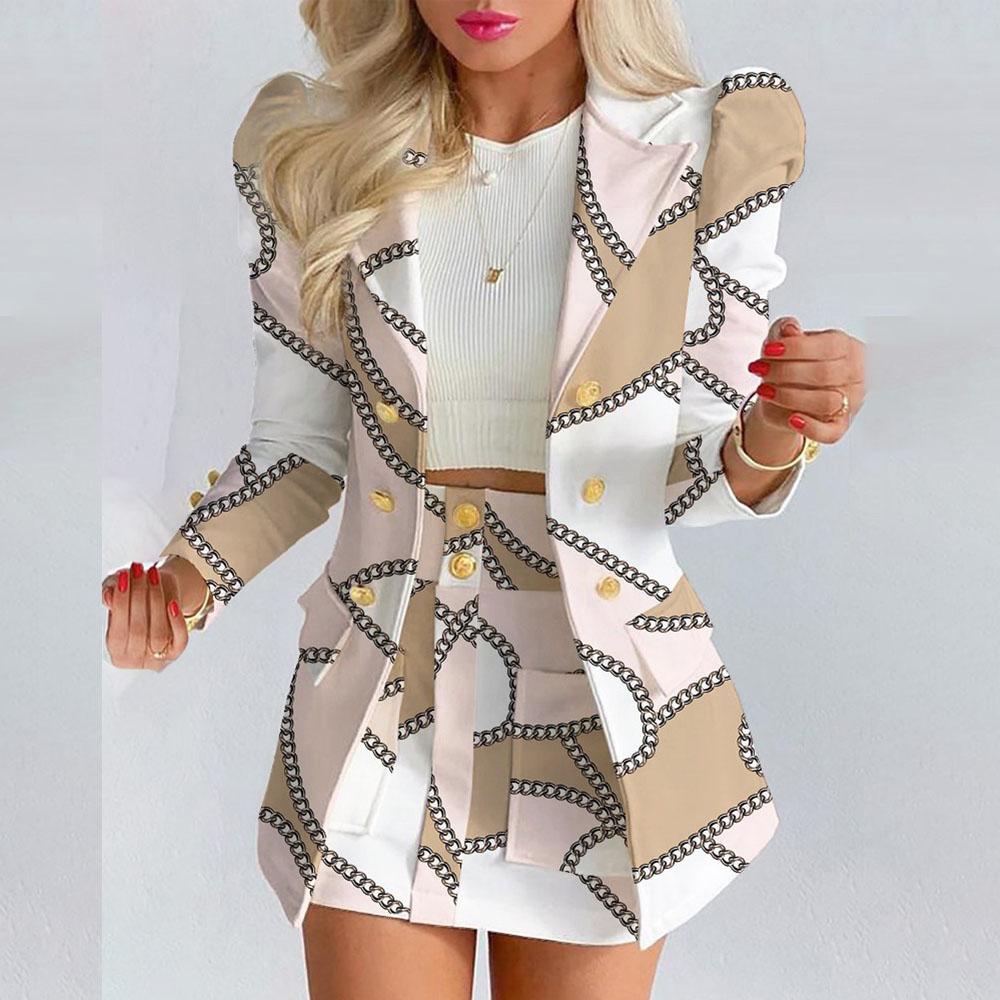 Костюмы из 2 предметов, женские летние модные шифоновые блузки с длинными рукавами, рубашки и повседневные короткие брюки с высокой талией