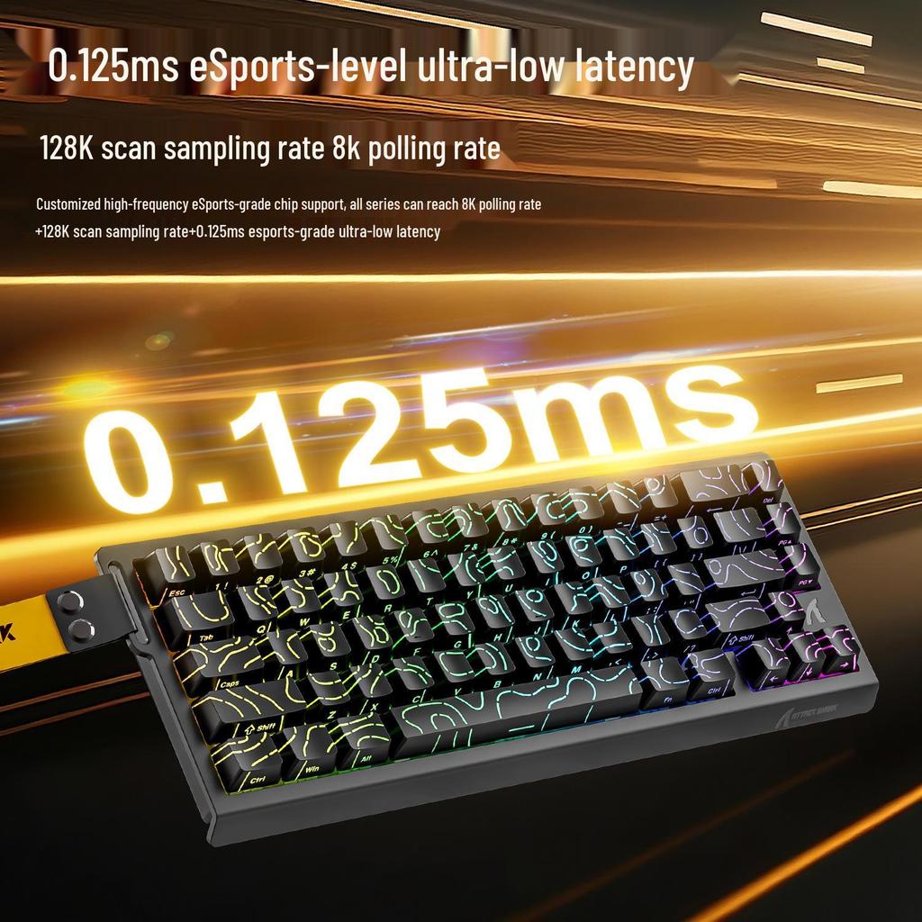Механическая клавиатура Attack Shark X68HE с магнитными переключателями, контурной боковой гравировкой, проводной RGB-подсветкой, регулируемым ходом клавиш, низкой задержкой для киберспорта.