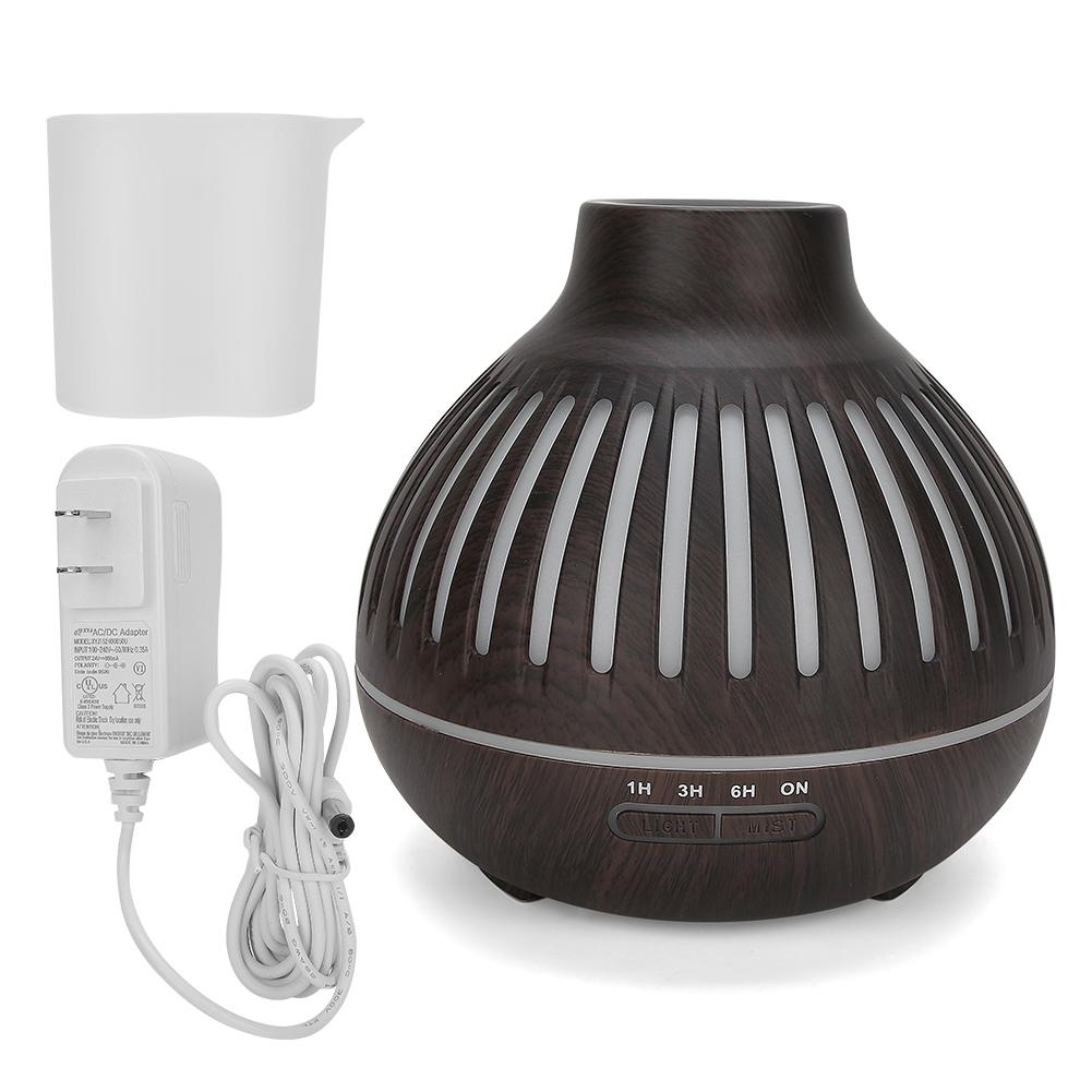 400 мл 7-цветный светодиодный ароматерапевтический увлажнитель воздуха аромадиффузор мини-очиститель воздуха (Текстура темного дерева)