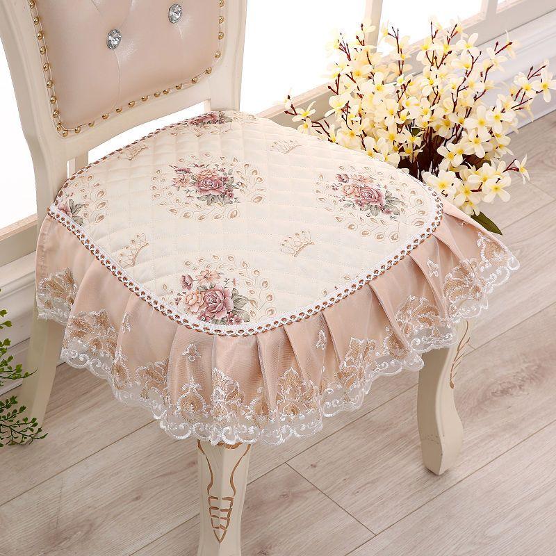 Подушка для обеденного стула, европейские подушки для сидений с принтом и кружевом, качественный коврик для стула Four Seasons, нескользящая подушка для ягодиц